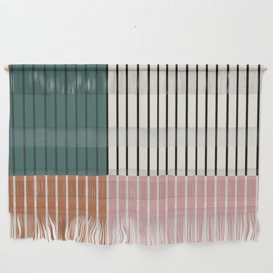Color Block Line Abstract V Colorful Retro Wall Hanging Gallery Image 2