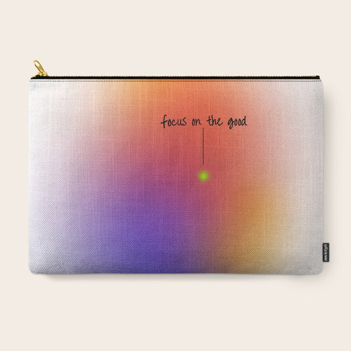 Focus On The Good: Aura-Gradient-Quote-Decor Carry All Pouch Gallery Image 3