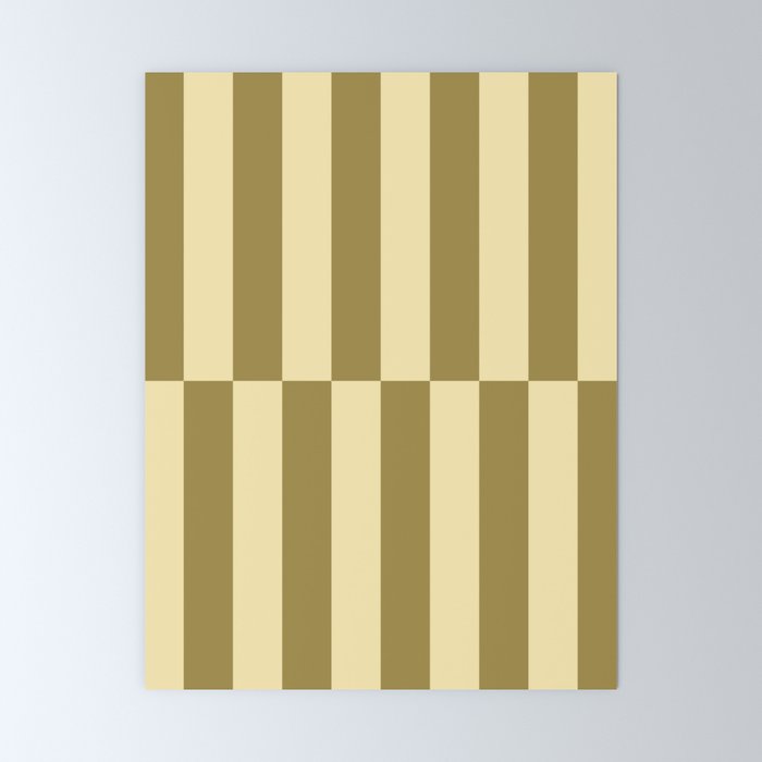Strippy - Butter and Olive Mini Art Print Gallery Image 6