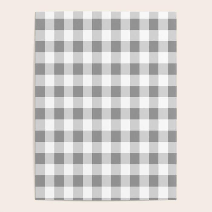 Gingham Large Gray White Poster Gallery Image 3