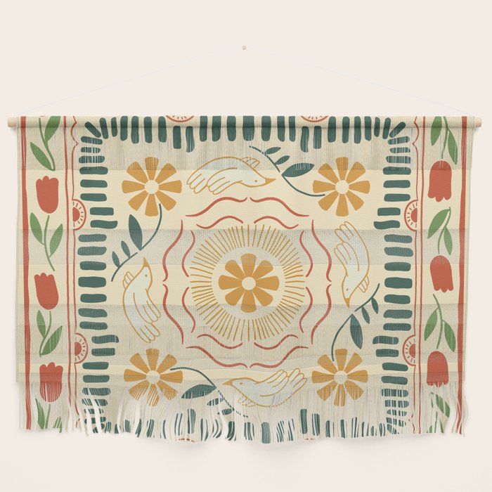 Scandinavian Doves in Winter Colors Wall Hanging Gallery Image 2