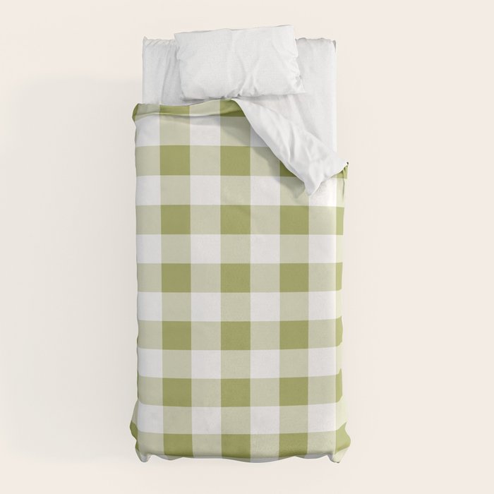 Gingham Large Green White Duvet Cover Gallery Image 10