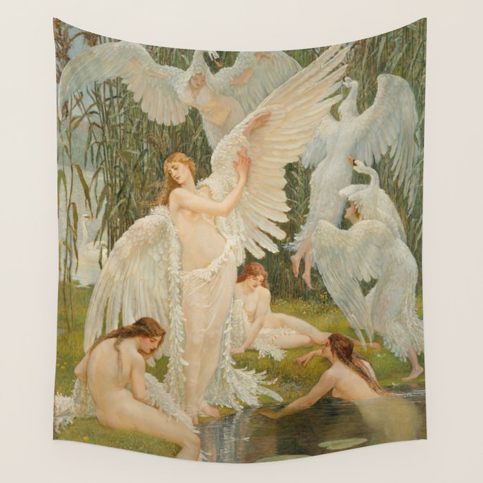 The Swan Maidens by Walter Crane Wall Tapestry Gallery Image 3