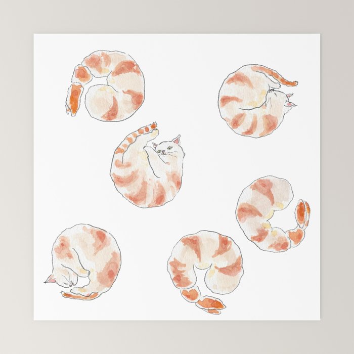 Ebinyanco -Shrimp Kitty- Mini Art Print Gallery Image 6
