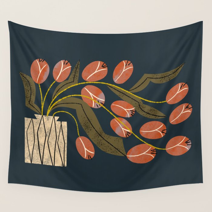 Spilling Red Tulips Wall Tapestry Gallery Image 3
