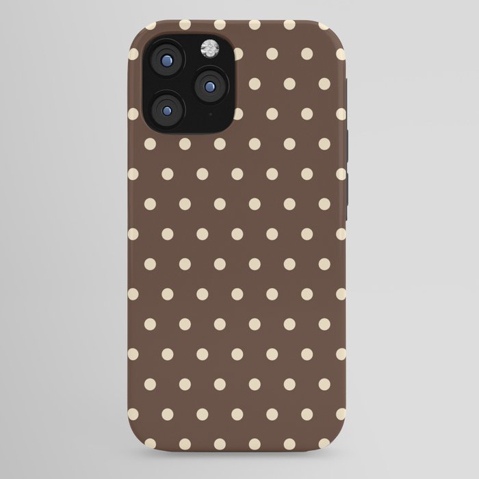 Vintage polka dots baroque brown & cream iPhone Case Gallery Image 44