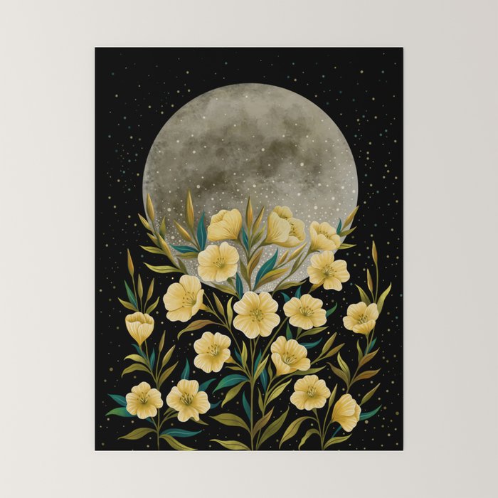 Moon Greeting- Yellow Evening Primrose Mini Art Print Gallery Image 6