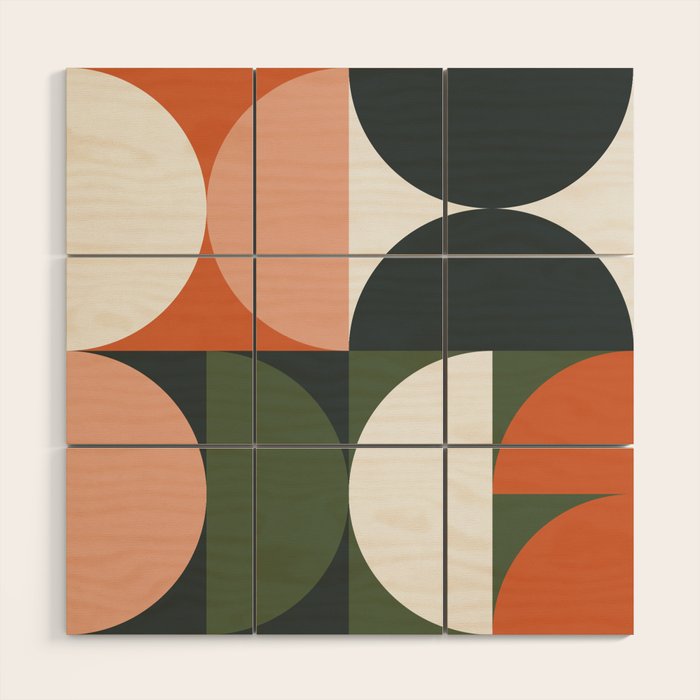 Mid Century Geometric 15 Wood Wall Art Gallery Image 3