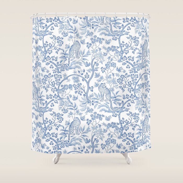 Cheetah Chinoiserie Shower Curtain Gallery Image 1