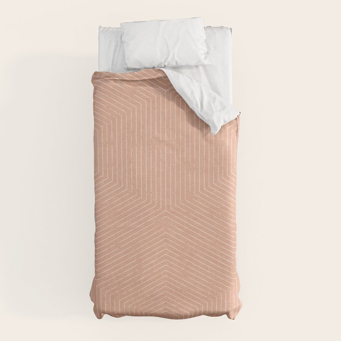 boho hexagon stripes - peach Duvet Cover Gallery Image 10