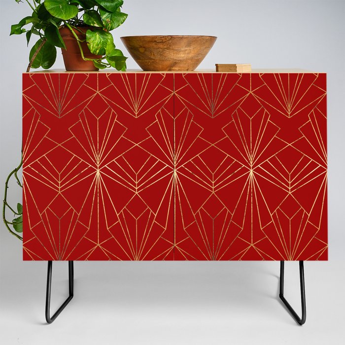 Crimson Red Art Deco Credenza Gallery Image 2
