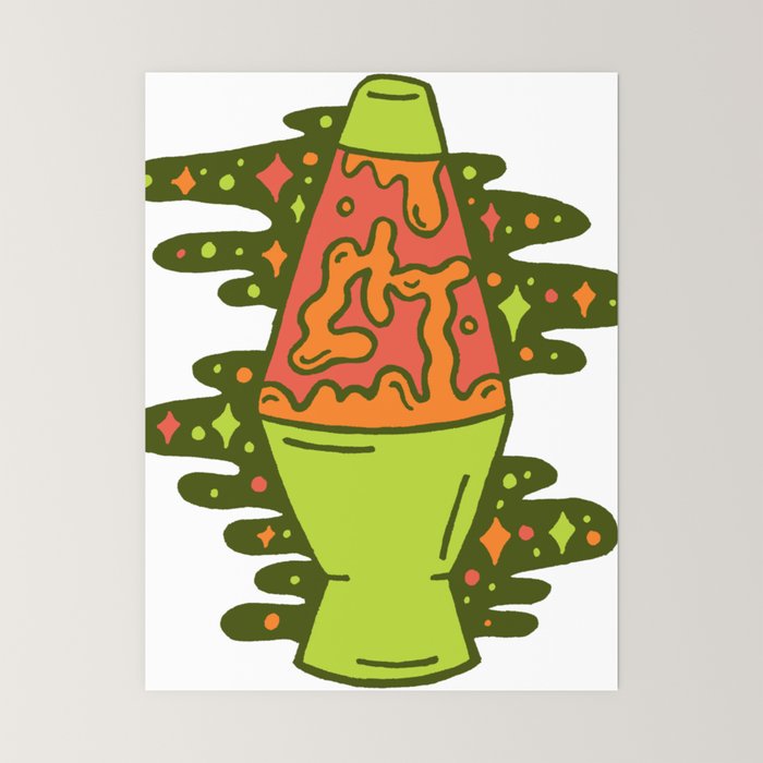 Lit Lava Lamp in Orange Mini Art Print Gallery Image 6