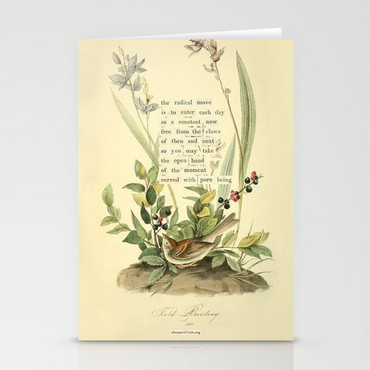 Bird Divinations: Field Bunting (about: almanacofbirds.org) Stationery Card Gallery Image 2