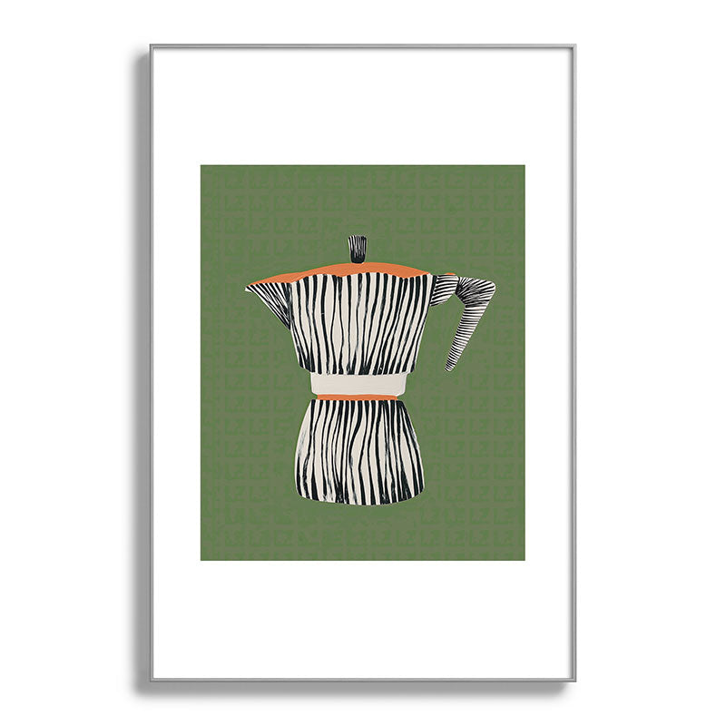Zebra Moka in Olive Framed Art Print Gallery Image 101