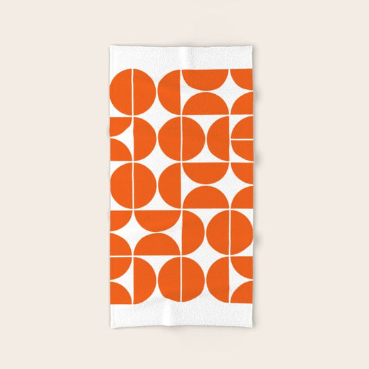 Mid Century Modern Geometric 04 Orange Bath Towel Gallery Image 2