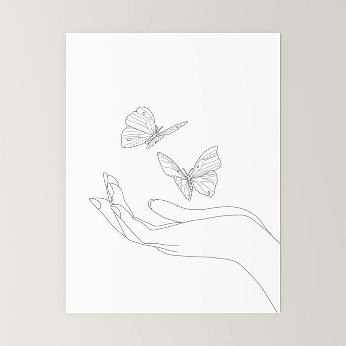 Butterflies on the Palm of the Hand Mini Art Print Gallery Image 6