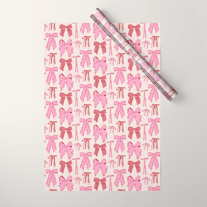 Bows in red and pink Wrapping Paper Gallery Image 1
