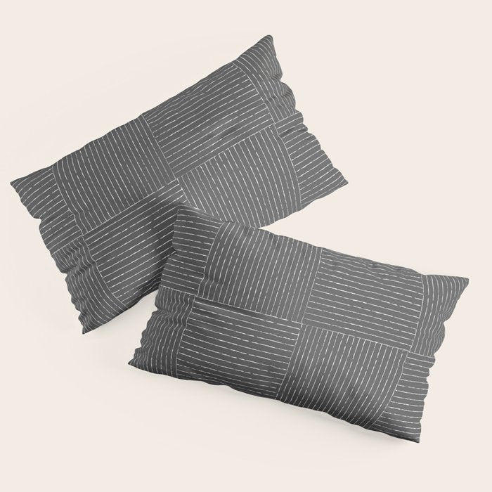 Lines III (Dark Gray) Pillow Sham Gallery Image 4