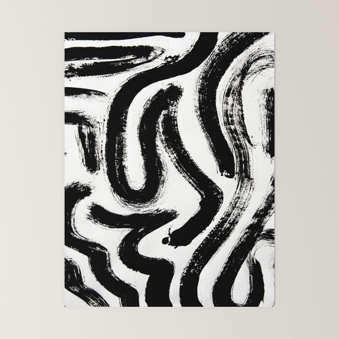 Black and White Abstract Pattern 1: A minimal black and white pattern by Alyssa Hamilton Art Mini Art Print Gallery Image 6