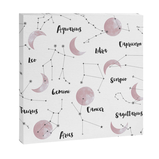 Pink Moon and Constellations Canvas Print Gallery Image 2