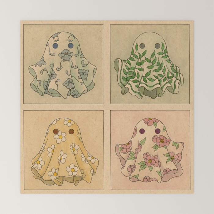 Floral Ghosties Mini Art Print Gallery Image 6