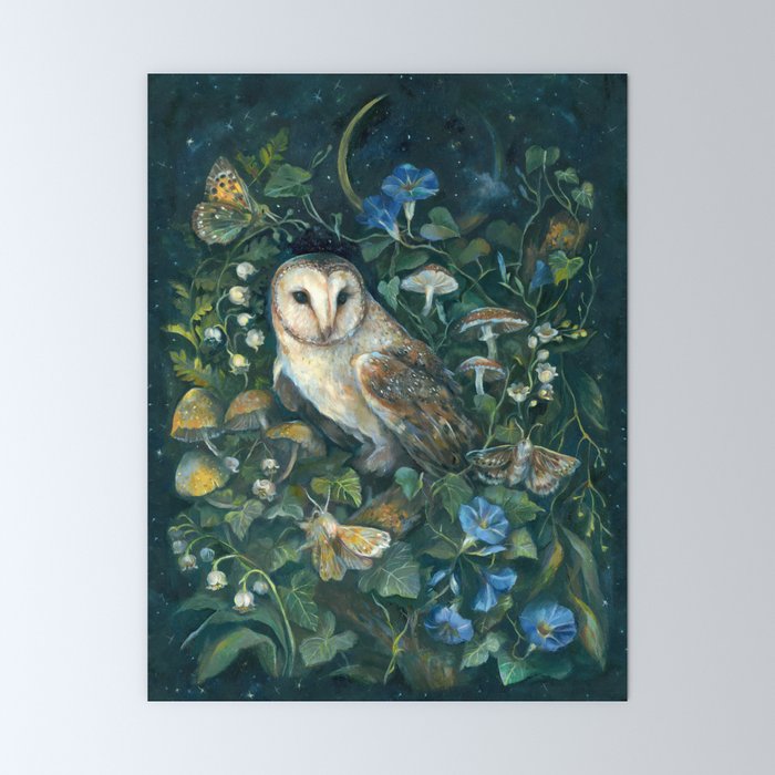 Barn Owl Forest Mini Art Print Gallery Image 6