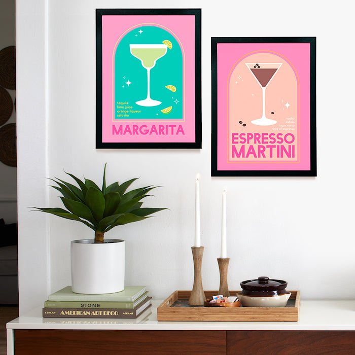 Cocktails Set Framed Poster