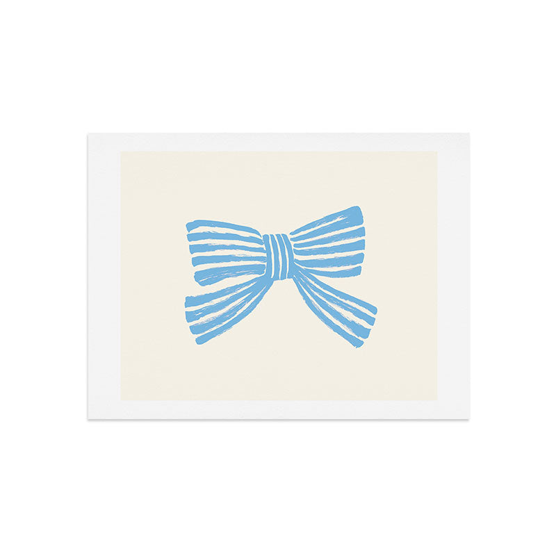 Blue Stripe Bow Ribbon Art Print Gallery Image 7