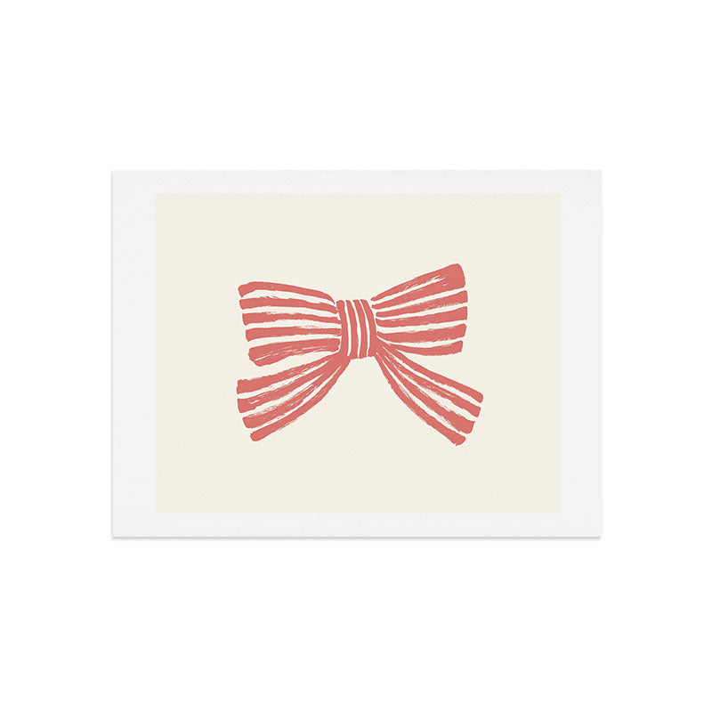 Pink Stripe Bow Ribbon Art Print Gallery Image 7