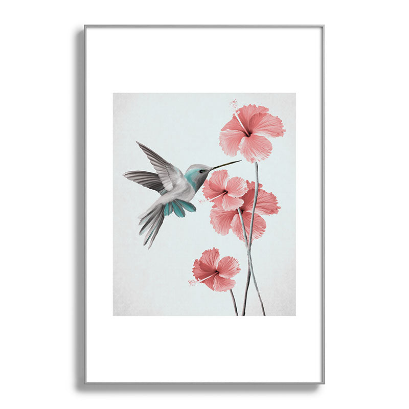 Hummingbird with Hibiscus Framed Art Print Gallery Image 101