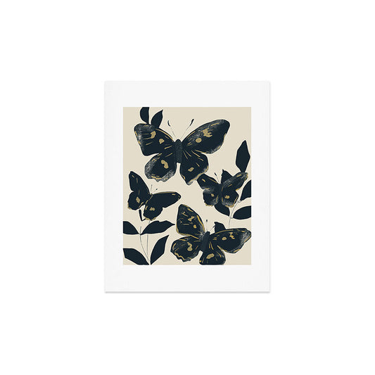 Black Butterflies Art Print Gallery Image 2