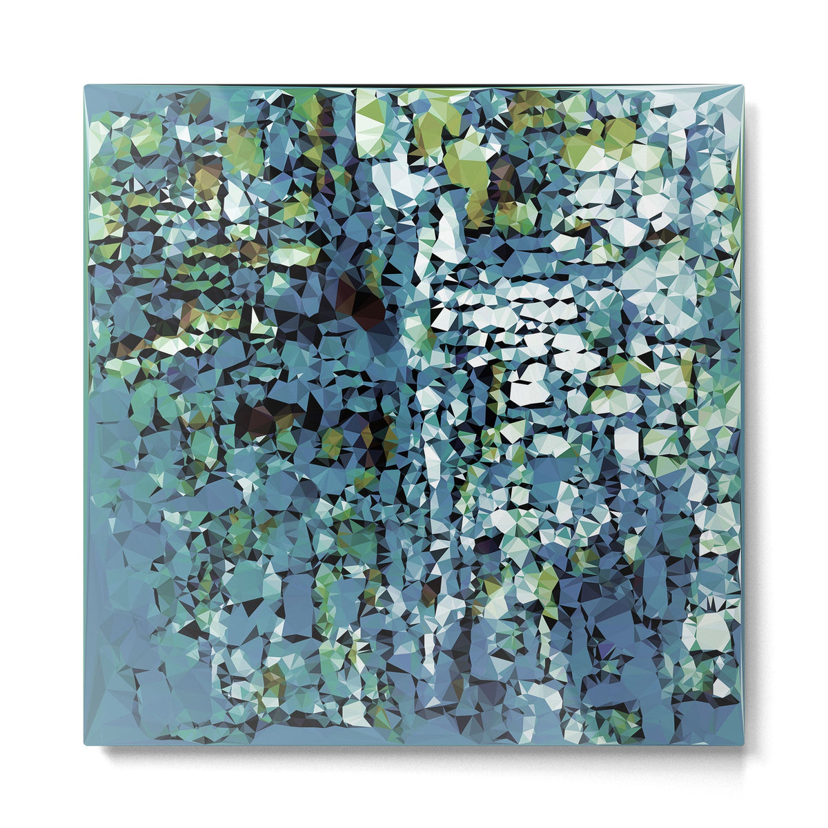 Blue Green Abstract Geometric Low Poly Modern Art Metal Print Gallery Image 5