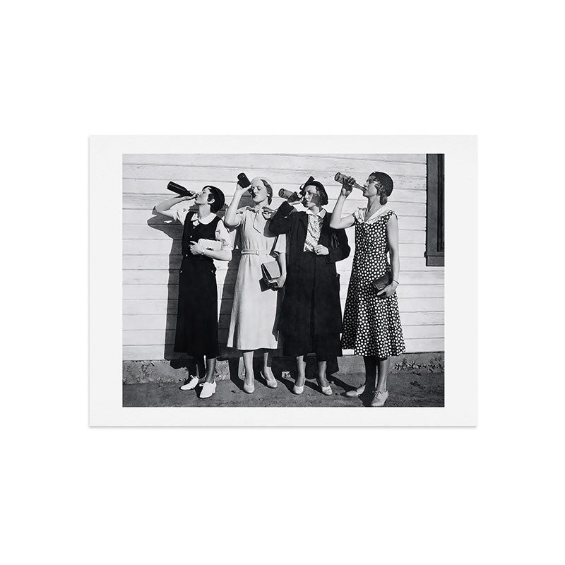 Women Beer Drinkers, Black and White Vintage Art Art Print Gallery Image 7
