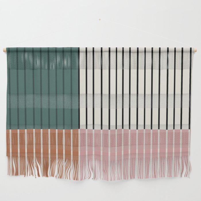 Color Block Line Abstract V Colorful Retro Wall Hanging Gallery Image 1