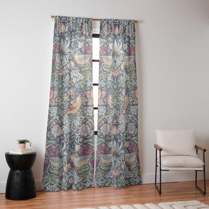 Strawberry Thief by William Morris Window Curtain Gallery Image 14
