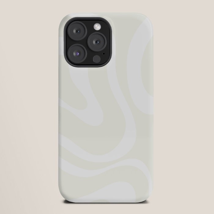 Modern Liquid Swirl Abstract Pattern in Barely There Eggshell on White iPhone Case Gallery Image 20