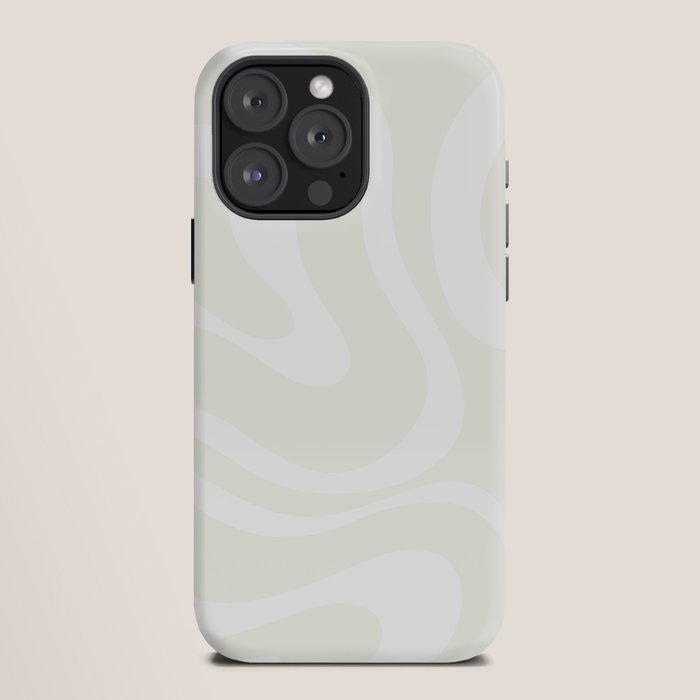 Modern Liquid Swirl Abstract Pattern in Barely There Eggshell on White iPhone Case Gallery Image 12