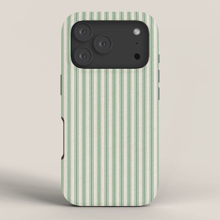 French Green Ticker Stripe iPhone Case Gallery Image 3