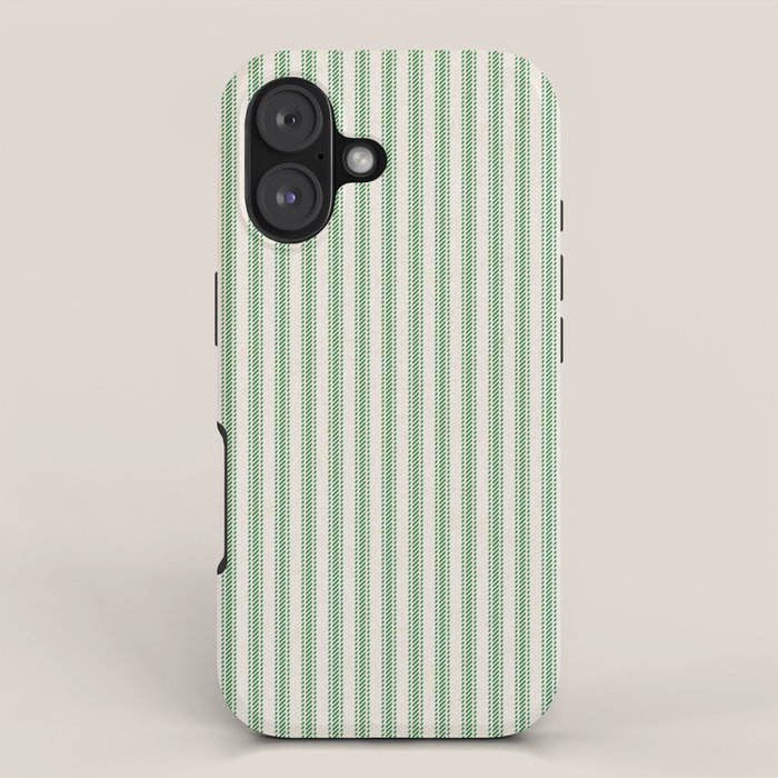 French Green Ticker Stripe iPhone Case Gallery Image 1