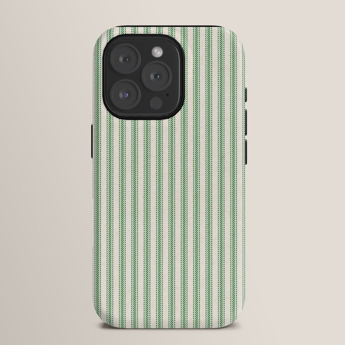 French Green Ticker Stripe iPhone Case Gallery Image 15