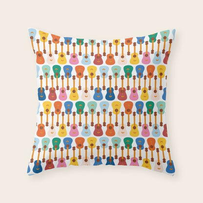 Colorful Guitars Throw Pillow Gallery Image 1
