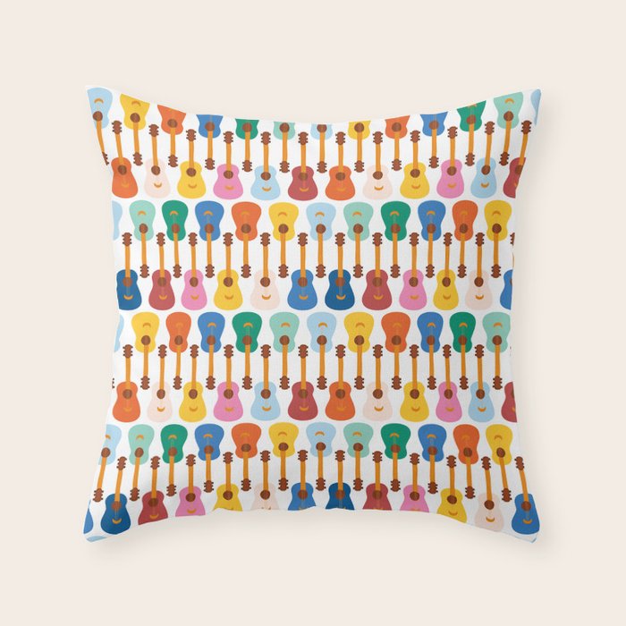 Colorful Guitars Throw Pillow Gallery Image 4