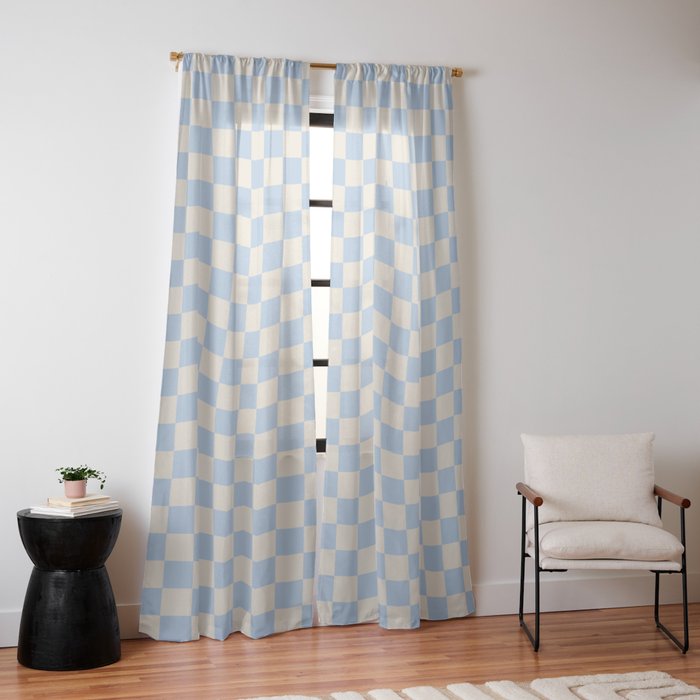 Check - Baby Blue Twist â Checkerboard Print Window Curtain Gallery Image 14