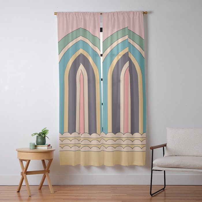 Geometric Abstraction Rainbow Window Curtain Gallery Image 13