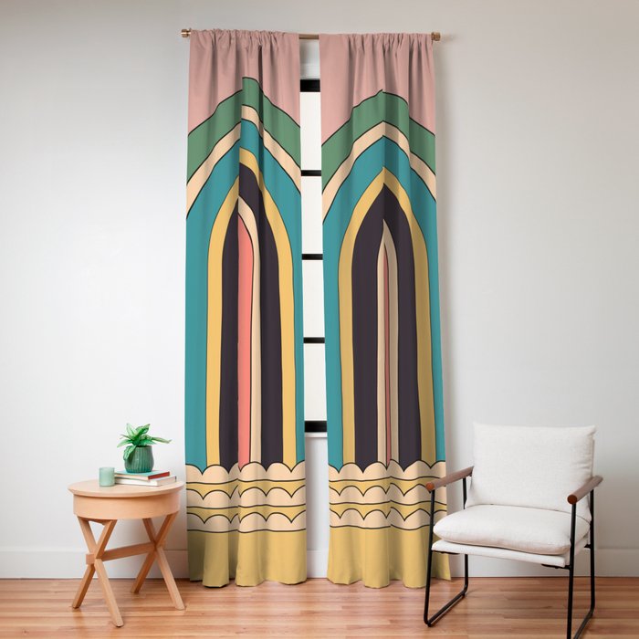Geometric Abstraction Rainbow Window Curtain Gallery Image 8