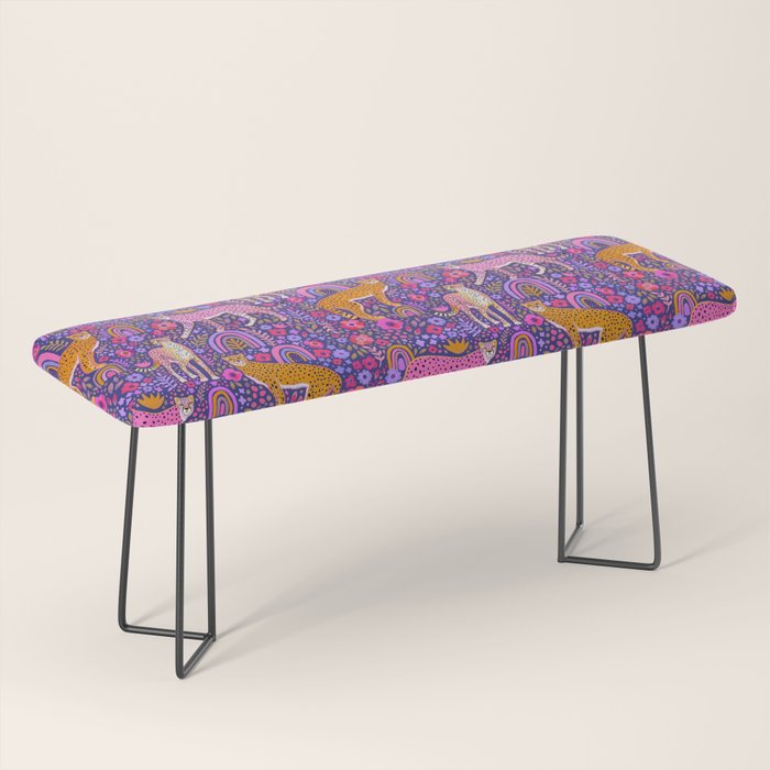 Cheetah in a Rainbow Garden Bench Gallery Image 1