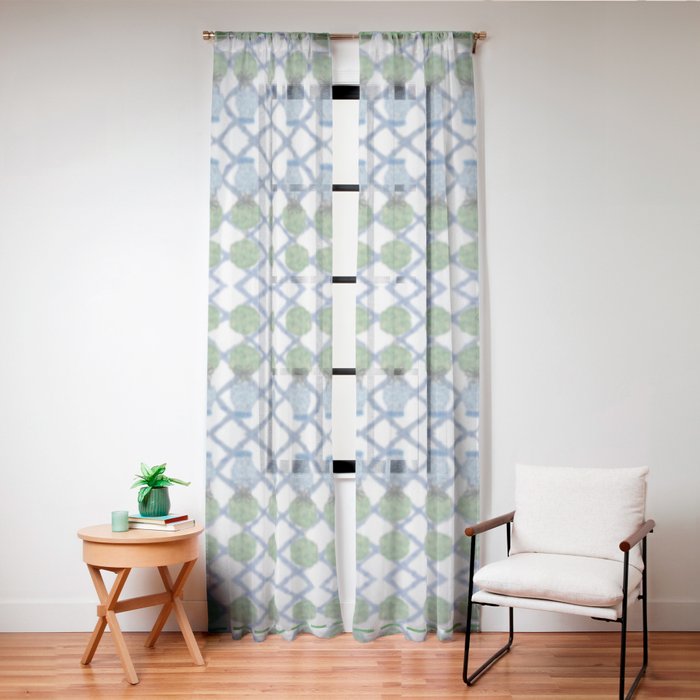 Hand Painted Ginger Jar Chinoiserie Pattern Window Curtain Gallery Image 24