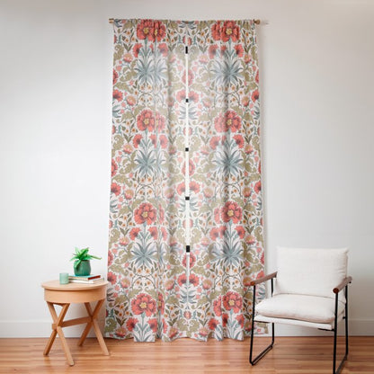 Victorian Botanicals - Carnations in Red and Green Window Curtain Gallery Image 12