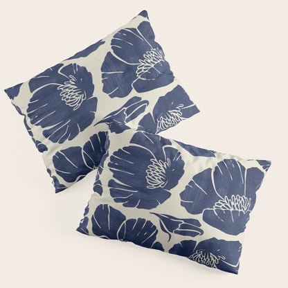 Poppies Indigo Pillow Sham Gallery Image 3