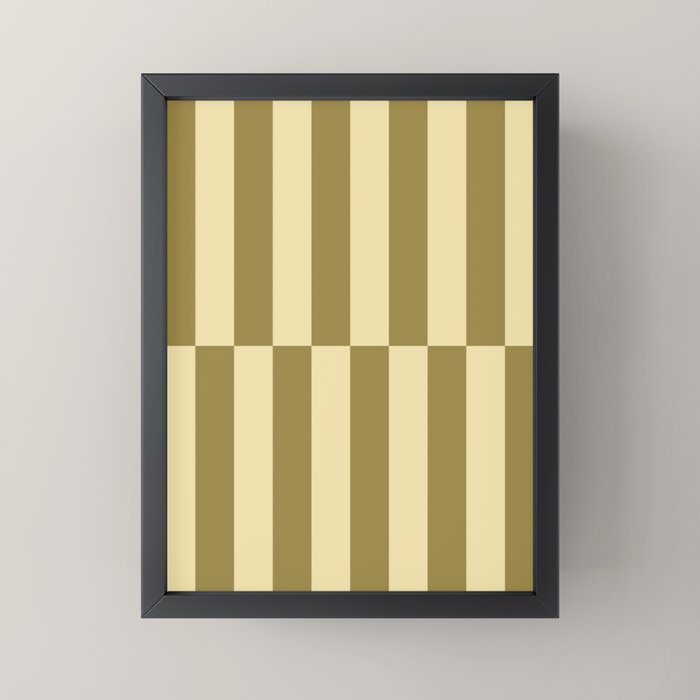Strippy - Butter and Olive Mini Art Print Gallery Image 3